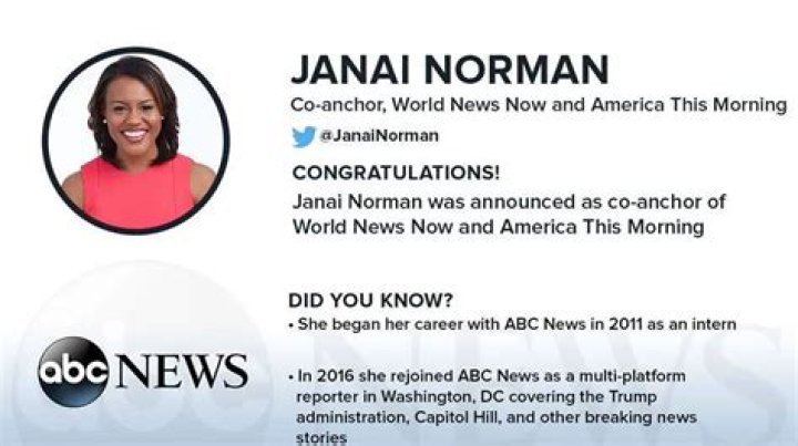 ABC News Anchor Janai Norman's Bio ━ Parents, Ethnicity, and Marriage Insights